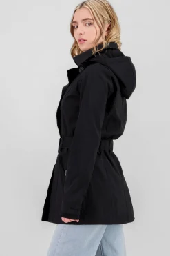 Shasa Solid Trench Coat With Button