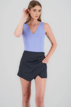 Shasa Solid V Neck Bodysuit