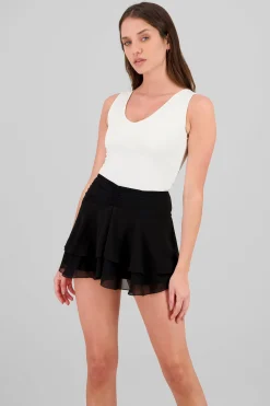 Shasa Solid V Neck Bodysuit