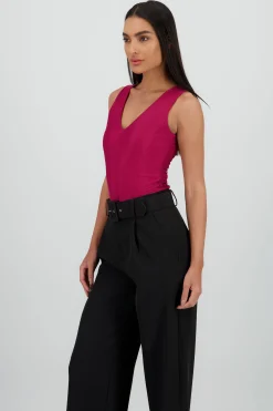 Shasa Solid V Neck Bodysuit
