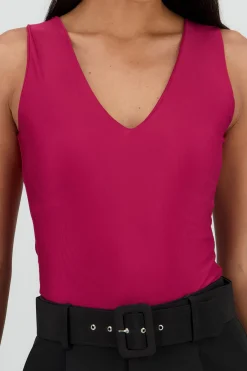 Shasa Solid V Neck Bodysuit