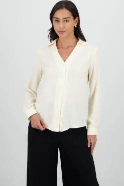 Shasa Solid V Neck Shirt
