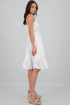 Shasa Solid V-Neck Dress