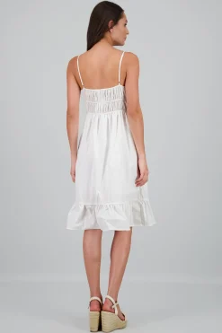 Shasa Solid V-Neck Dress