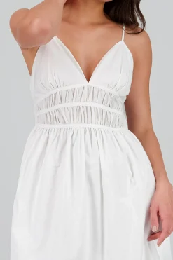 Shasa Solid V-Neck Dress