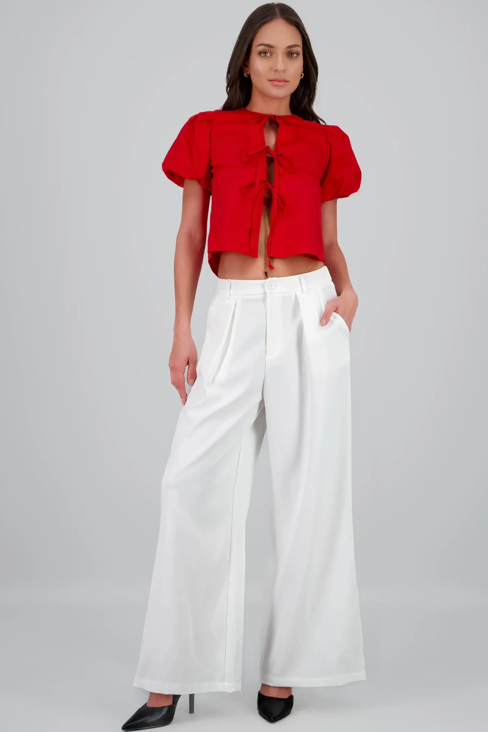 Shasa Solid Wide Leg Pants