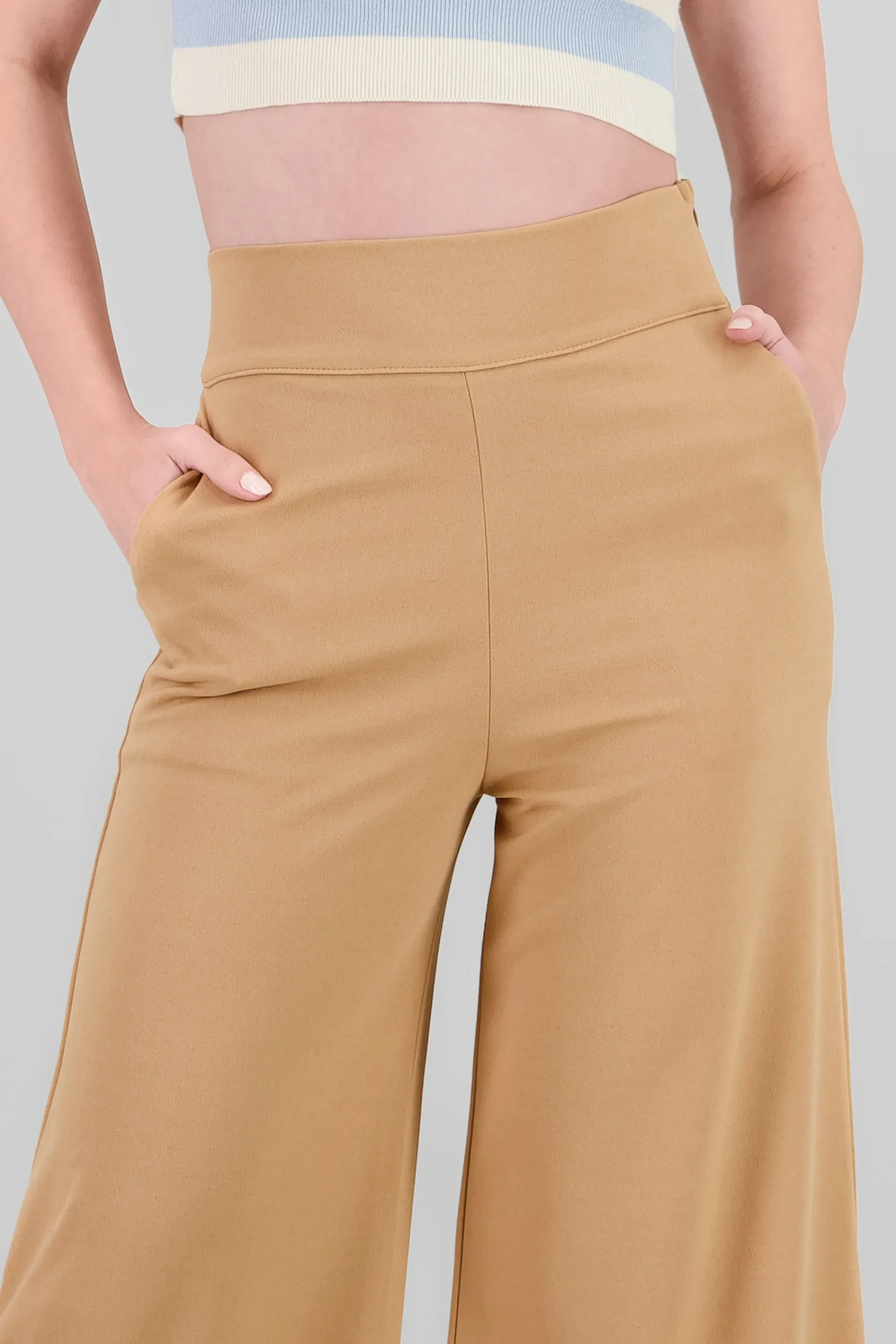 Shasa Solid Wide Leg Pants