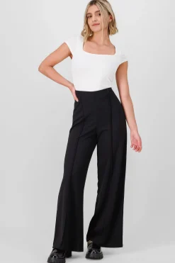 Shasa Solid Wide Leg Pants
