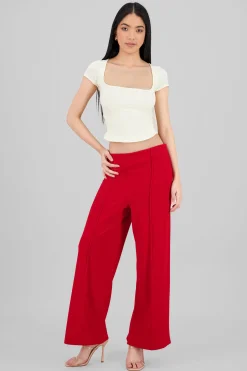 Shasa Solid Wide Leg Pants
