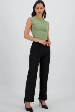 Shasa Solid Wide Leg Pants