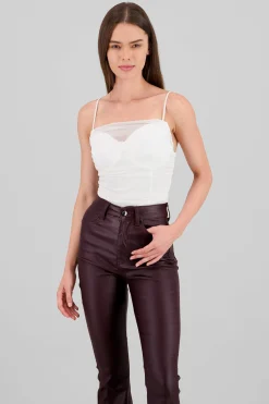 Shasa Sparkly Cowl Neck Bodysuit
