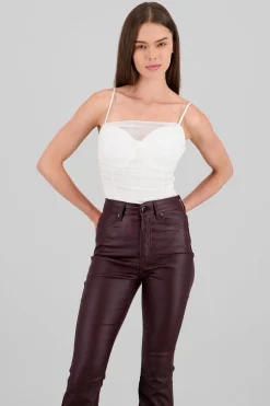 Shasa Sparkly Cowl Neck Bodysuit