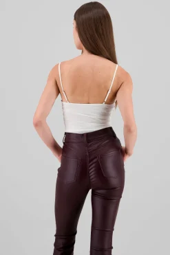 Shasa Sparkly Cowl Neck Bodysuit
