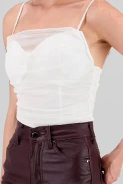 Shasa Sparkly Cowl Neck Bodysuit