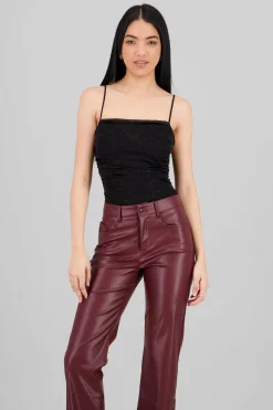 Shasa Sparkly Cowl Neck Bodysuit