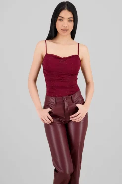 Shasa Sparkly Cowl Neck Bodysuit