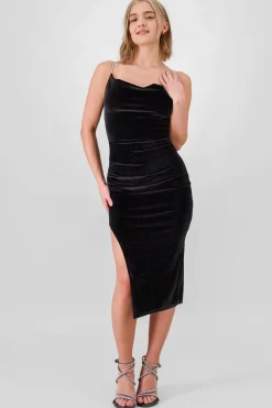 Shasa Sparkly Strap Velvet Dress