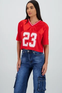 Shasa Sporty Crop Jersey Top
