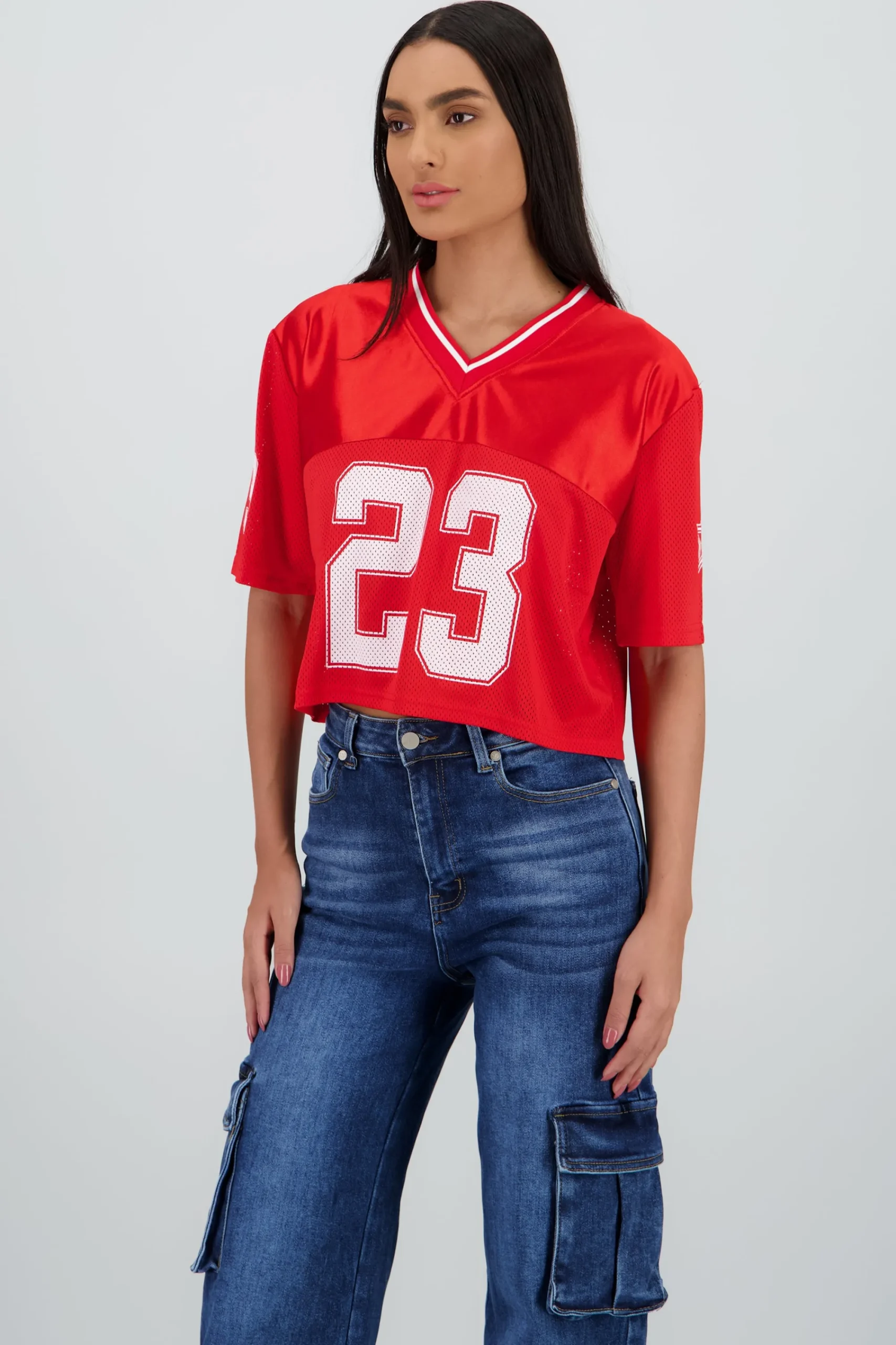 Shasa Sporty Crop Jersey Top