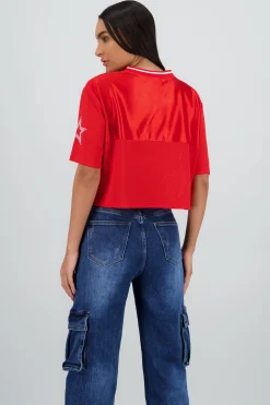 Shasa Sporty Crop Jersey Top