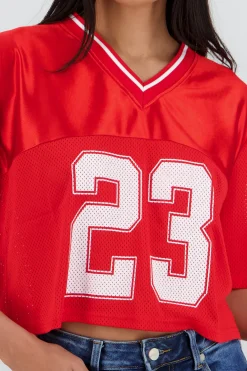 Shasa Sporty Crop Jersey Top