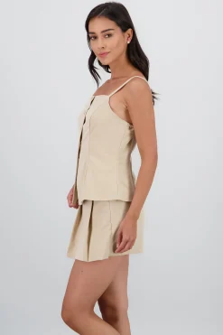 Shasa Square Neck Button Top