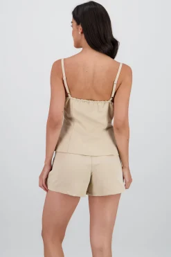 Shasa Square Neck Button Top