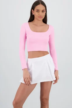 Shasa Square Neck Long Sleeve Top