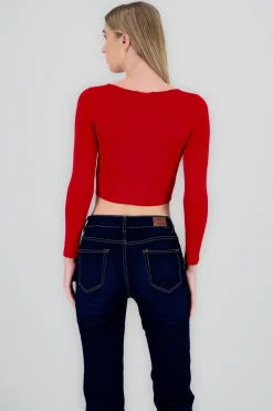 Shasa Square Neck Long Sleeve Top