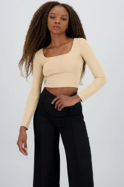 Shasa Square Neck Long Sleeve Top