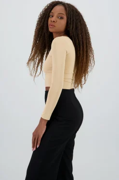 Shasa Square Neck Long Sleeve Top