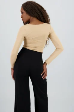 Shasa Square Neck Long Sleeve Top