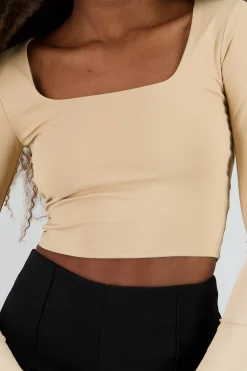 Shasa Square Neck Long Sleeve Top