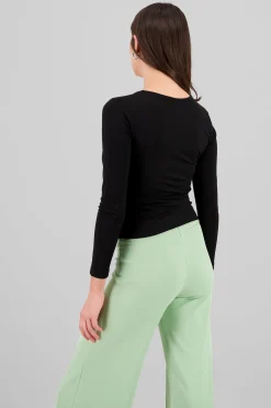 Shasa Square Neck Long Sleeve Top