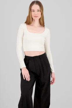 Shasa Square Neck Long Sleeve Top