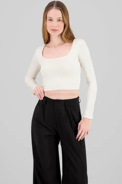 Shasa Square Neck Long Sleeve Top