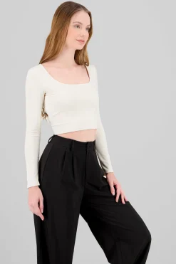 Shasa Square Neck Long Sleeve Top