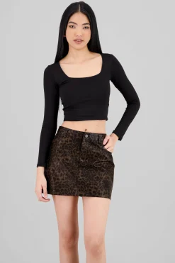 Shasa Square Neck Long Sleeve Top