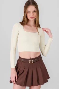 Shasa Square Neck Long Sleeve Top