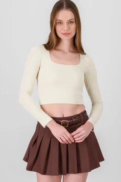 Shasa Square Neck Long Sleeve Top