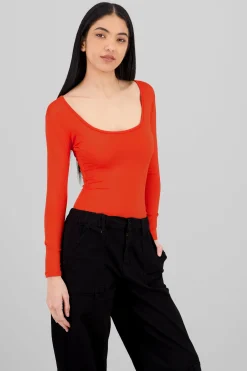 Shasa Square neck long sleeved bodysuit
