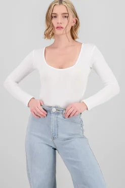 Shasa Square neck long sleeved bodysuit