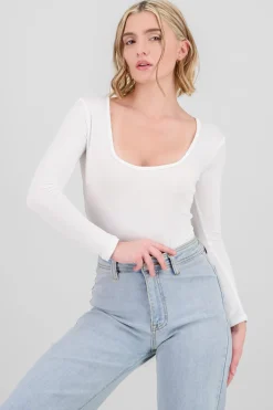 Shasa Square neck long sleeved bodysuit