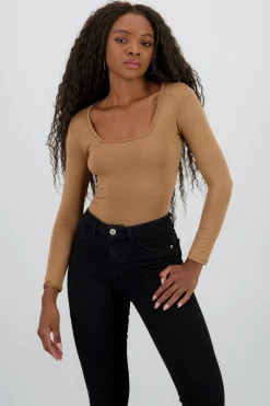 Shasa Square neck long sleeved bodysuit