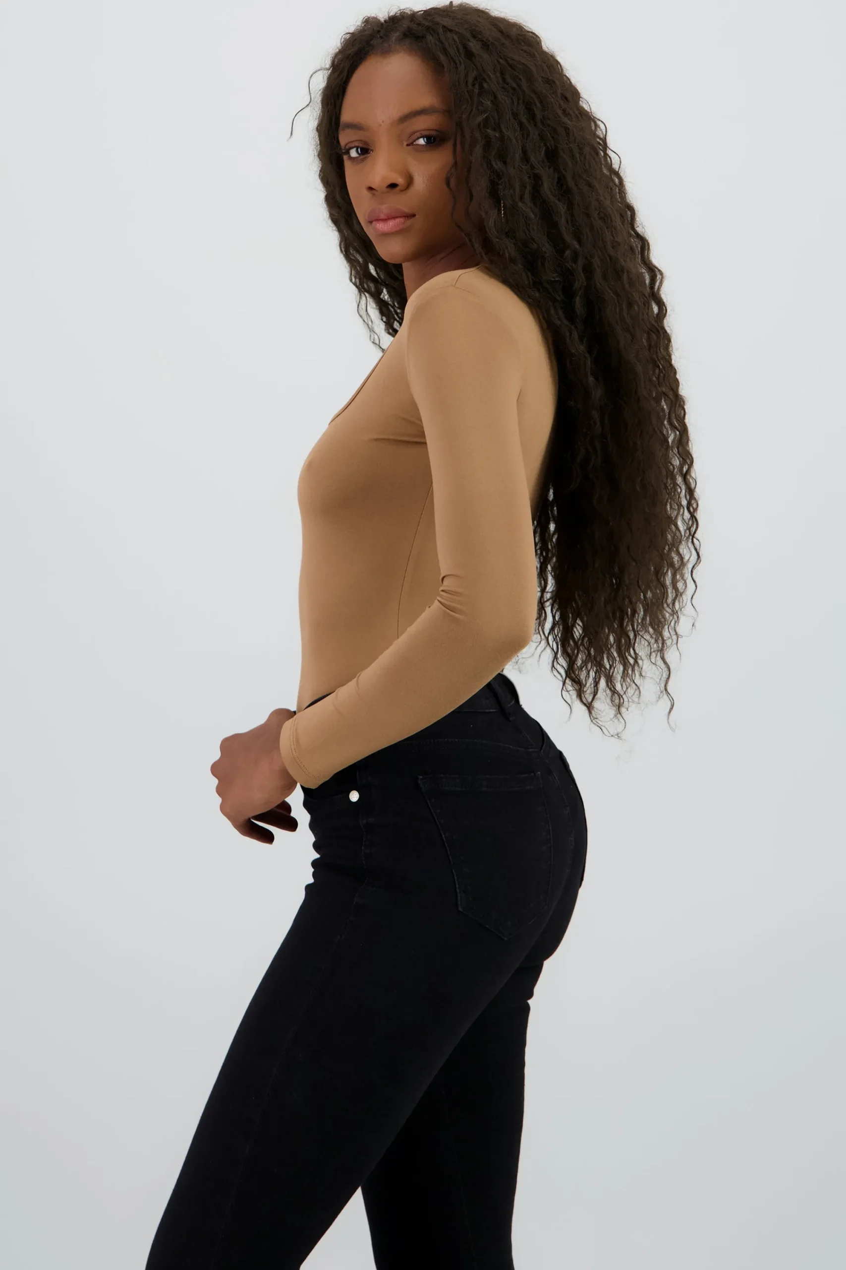 Shasa Square neck long sleeved bodysuit