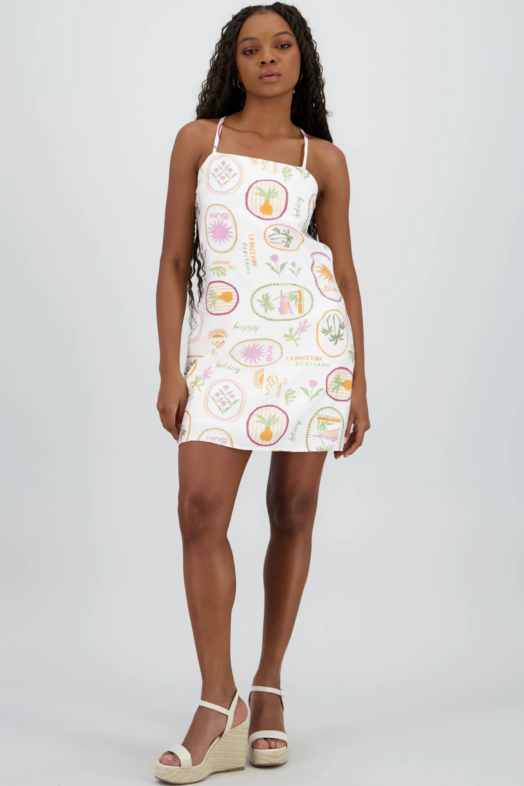 Shasa Square Neck Open Back Dress