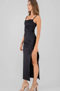 Shasa Square Neck Satin Dress