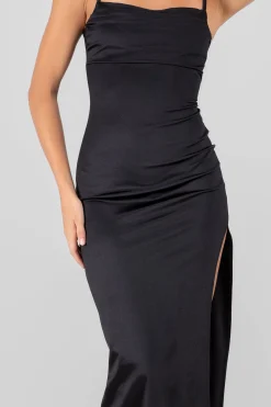 Shasa Square Neck Satin Dress