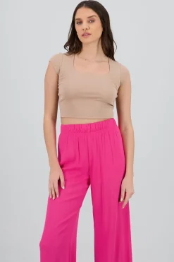 Shasa Square Neck Short Sleeve Top