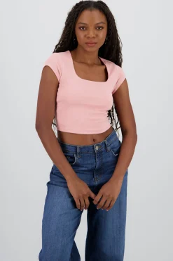 Shasa Square Neck Short Sleeve Top